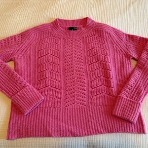 Aqua Vibrant Pink Knit Sweater